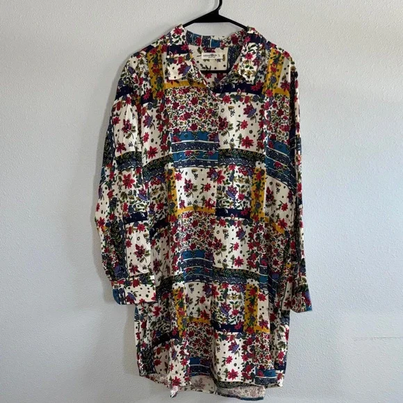 Natural Life Georgia Floral Patchwork Shirt Dress | Size L | NWOT - Picture 3 of 9